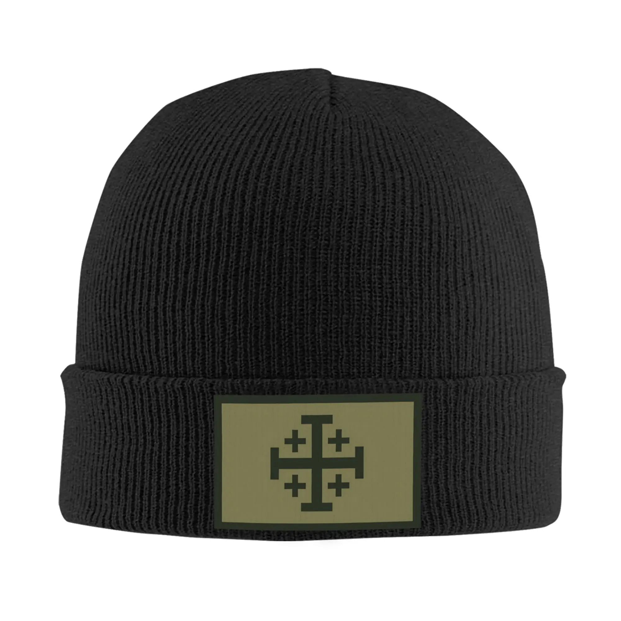 Kingdom of Jerusalem Cross Hat Autumn Winter Skullies Beanies Warm  Cap Men Women Acrylic Knitted Hat,