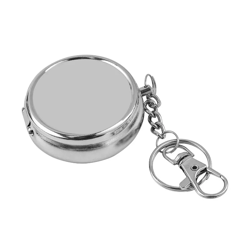 New Pocket Ashtray Smoking Accessories Ashtray With Key Chain Portable Mini Stainless Steel Vehicle Cigarette Ashtray Ash Tray