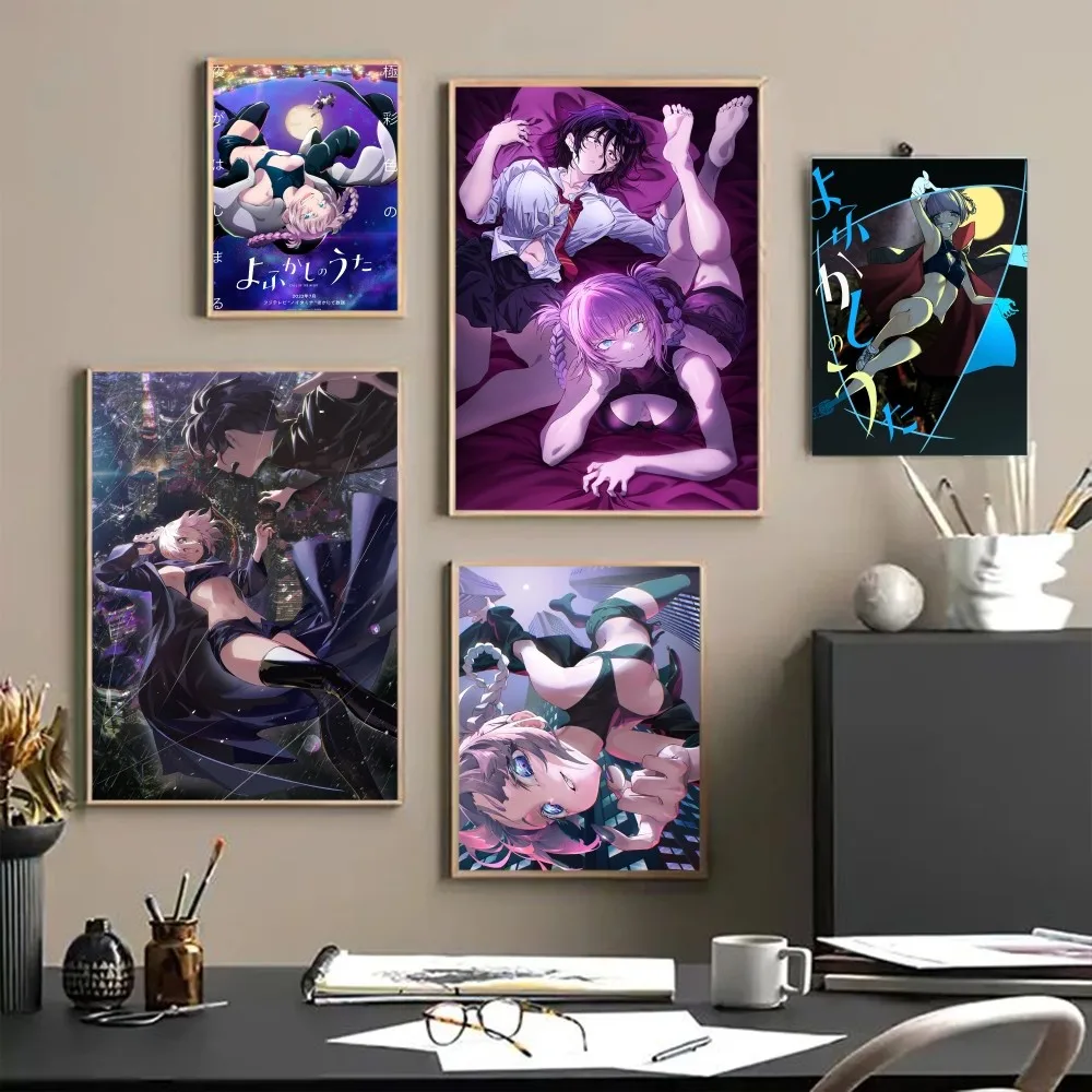 Anime Call of the Night Classic Movie Posters Fancy Wall Sticker for Living Room Bar Decoration Room Wall Decor
