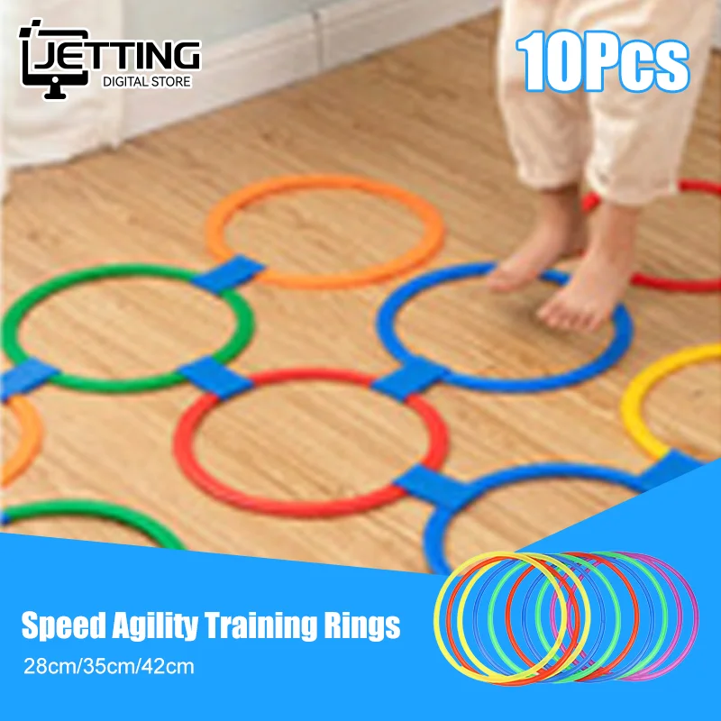 

10Pcs Plastic Toss Rings Target Jumping Children Outdoor Games for Party Jump Beach Toy Sports Sensory Integration Fun Toys Kids