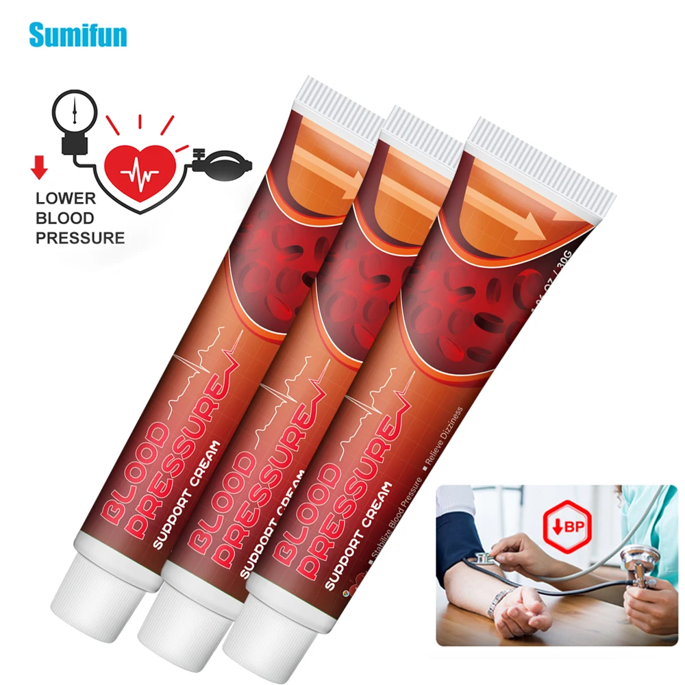 1/2/3pcs Hypertension Treatment Cream Reduce Blood Pressure Herbal Ointment Sumifun Antihypertensive Medical Plaster Health Care