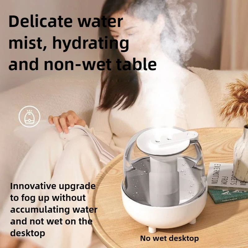 Humidifier 4L Large Capacity Humidifier USB Dual Spray Home Office Bedroom Desktop with Night Light Air Humidifier