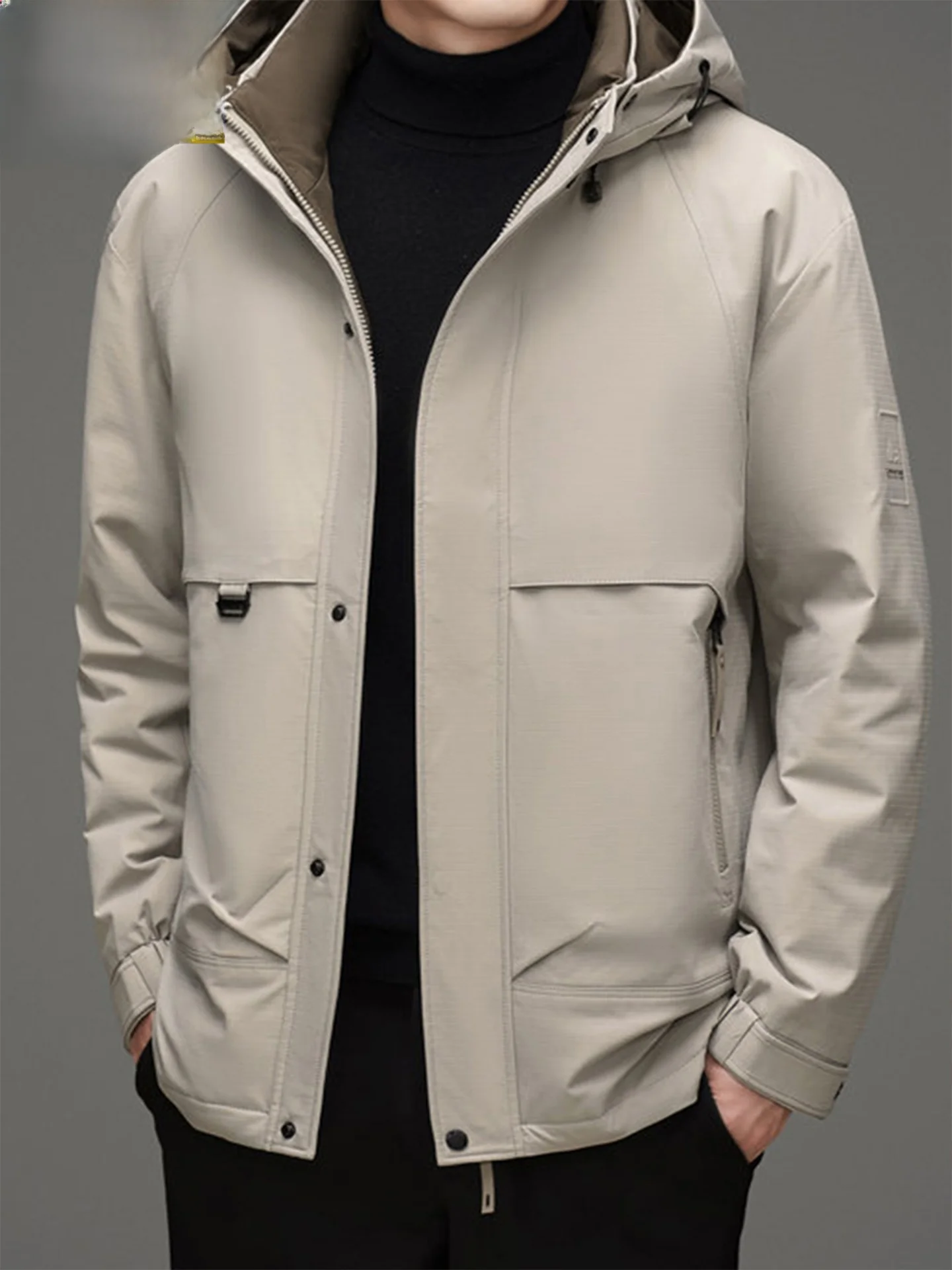 

Мужская ультра теплая пуховая куртка, зимняя новая ветрозащитная повседневная белая куртка на пуху, модное пальто, ветровка на молнии, дизайн Dou...