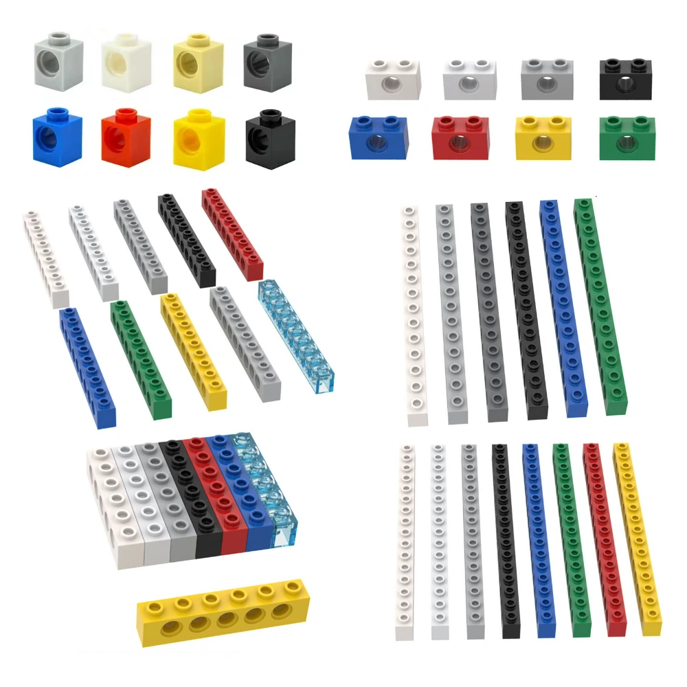 

DIY Technical Building Block MOC Combination Studded Long Beam with Hole Thick Bricks Compatible 3703 32018 3895 2730 3894 3700