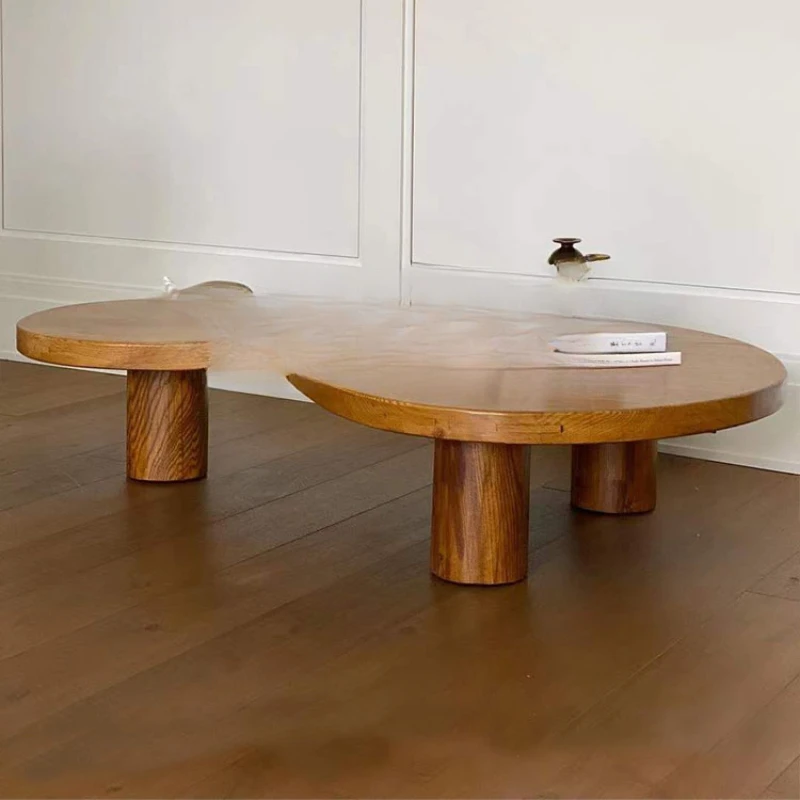 Special-shaped solid wood coffee table combination retro furniture Nordic minimalist pea coffee table small table log