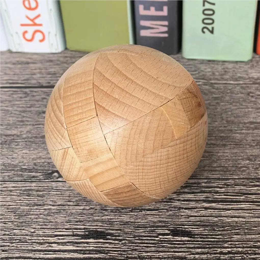 

Wood Kong Ming Lock IQ Brain Teaser Educational Ball Puzzle Toys Kids