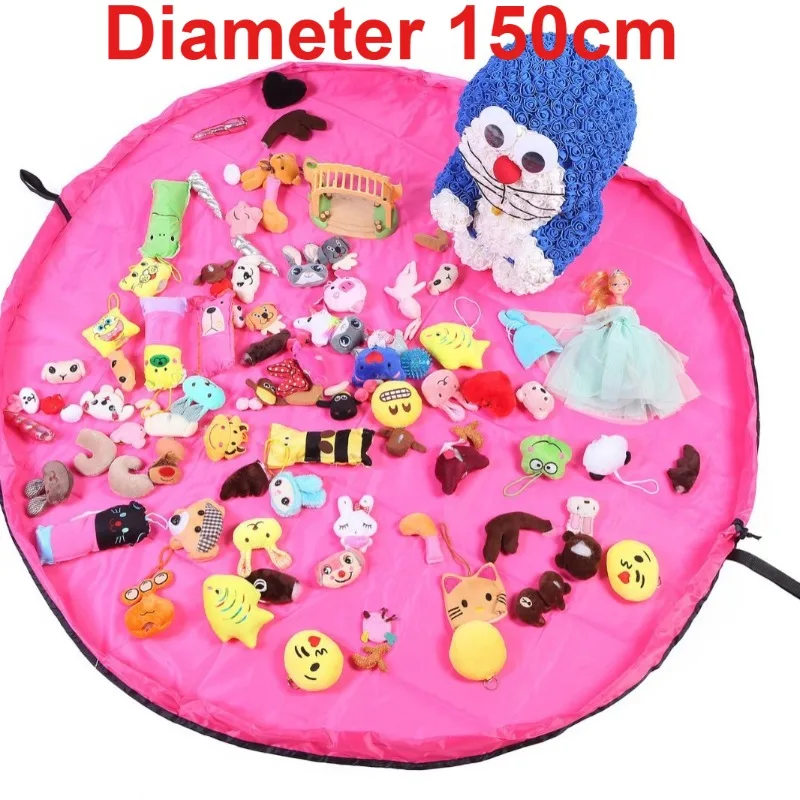 Multifunktionale Aufbewahrungstasche für Kinderspielzeug, tragbare Spielmatte für Bausteine, Spielzeug-Organizer mit Kordelzug für Kinder, zur Aufbewahrung zu Hause. – Detail 2