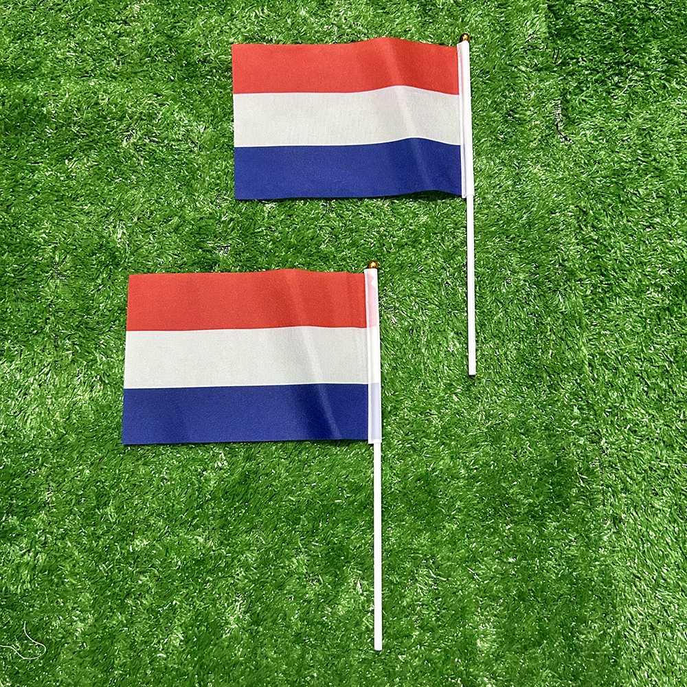 علم السماء هولندا علم اليد 10/20/50/100 قطعة 14*21 سنتيمتر هولندا علم اليد هولندا اليد يلوحون العلم الوطني #3