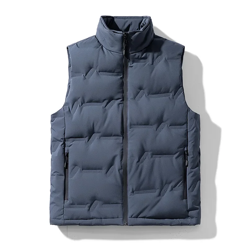 

Autumn and Winter New Down Vest Men's Warm Stand Up Collar Solid and Simple