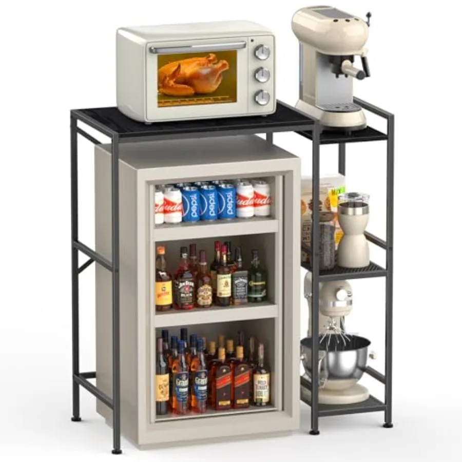 

Подставка для мини-холодильника с местом для хранения, небольшой шкафчик для холодильника с регулируемыми полками, подставка для микроволновой печи, кофейный столик, винная полка, подставка для выпечки