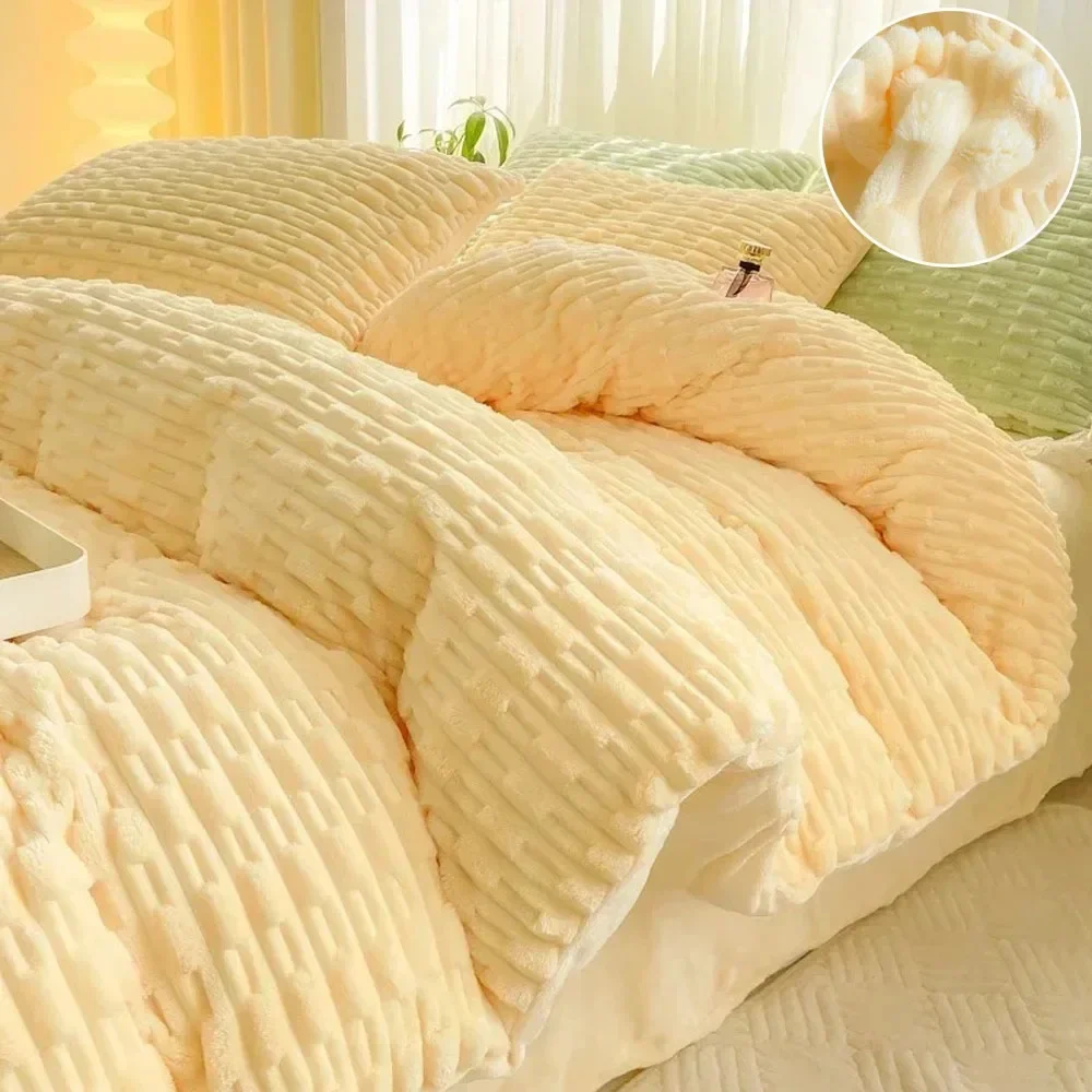 

1/2pcs High Quality Thickened Plush Duvet Cover with Pillowcase Soft and Cozy Warmth Comforters for King Beds 이불커버 Funda Nordica