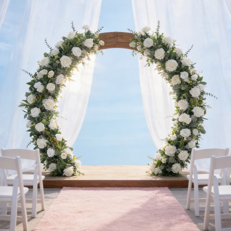 

125Cm/47.24In New Cross-Border Artificial Flower Arch for Wedding, Birthday, Home, Hotel Scene Decoration Flower Arrangement