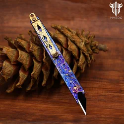 Star Sky Titanium Alloy Push Knife Multifunctional Pocket Cutter Paper Knife can Replace Blade Art Knife Wallpaper Knife EDC