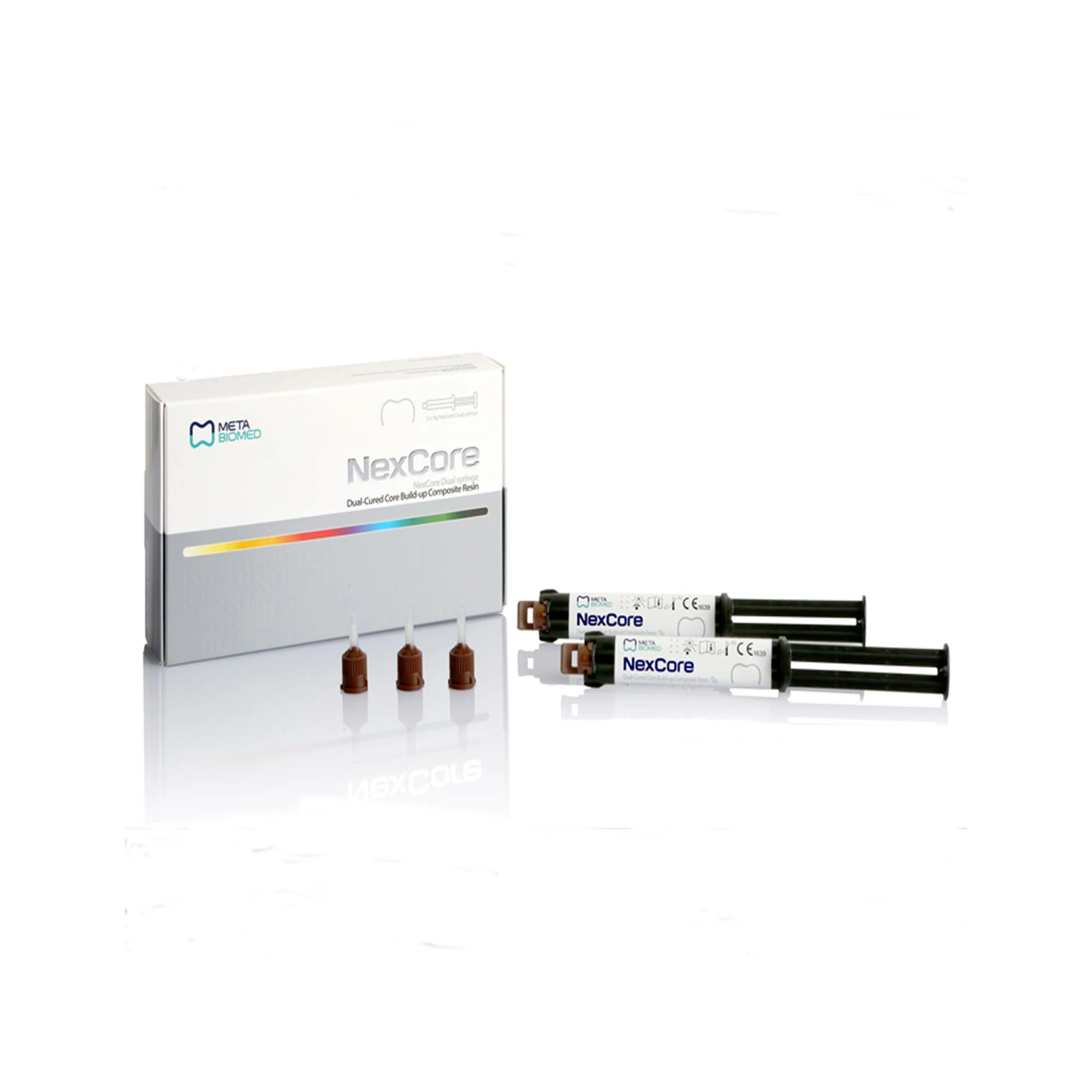 Meta NexCore Dual Cure Post Core Resin Cement | 2 Shades | 9g/Syringe , 2pcs/Box | Dental Light Curing Luting Cement view 2