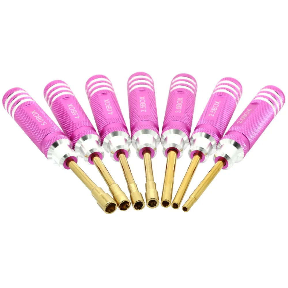 7 Pcs/lot Hex Nut Key Socket Screw Mini Driver Tool 2.0 2.5 3.0 3.5 4.0 4.5 5.0 Flat Head Wrench Screwdriver Repair Tool Set