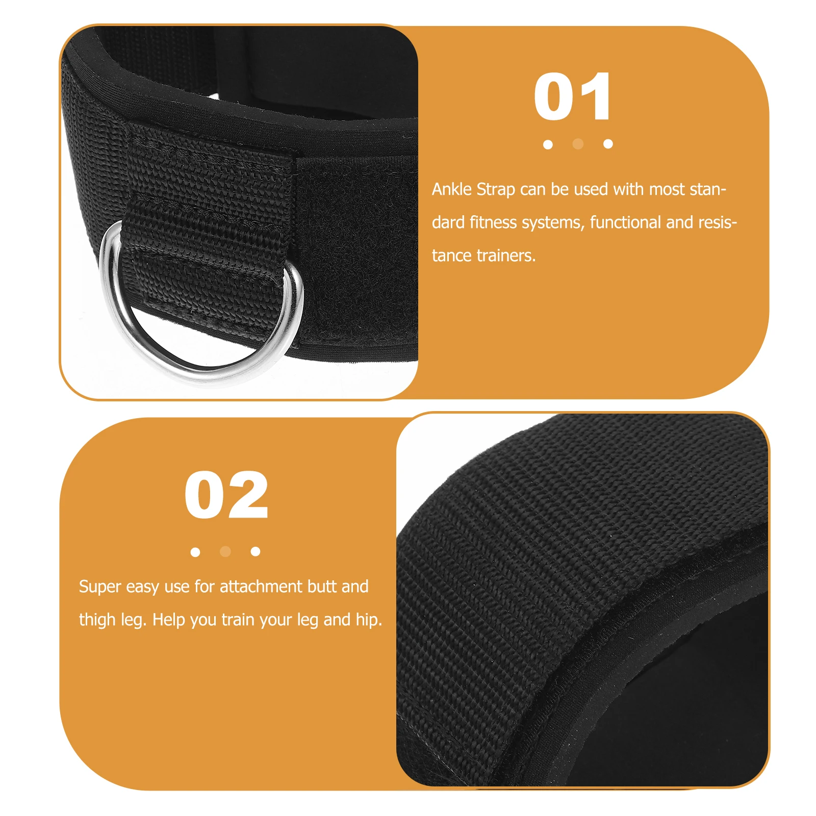 

2pcs Portable Strap Buckle Design Leg Training Foot Adjustable Wear-Resistant Gym Ankle Belt Sports Ankle Protection Strap For