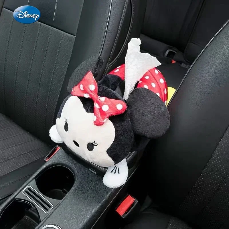 Disney Car Interior Tissue Box Trailer Tissue Box Cute Cartoon Armrest Box Chair Back Car Pink Accessories Decoration