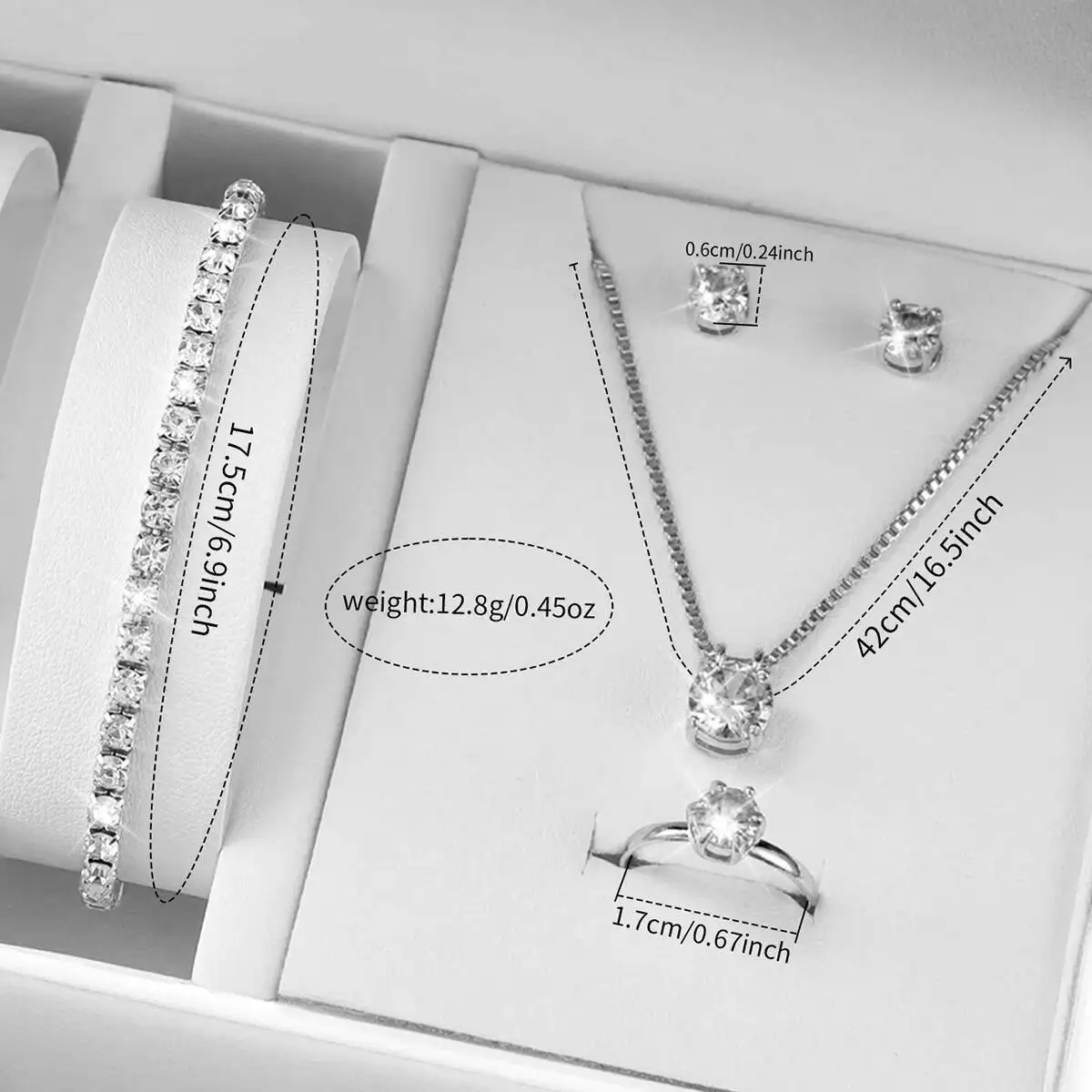 6 ชิ้น/เซ็ตแฟชั่นผู้หญิงควอตซ์นาฬิกา Rhinestone สแตนเลสสตีลนาฬิกาข้อมือชุดเครื่องประดับ (ไม่มีกล่อง)