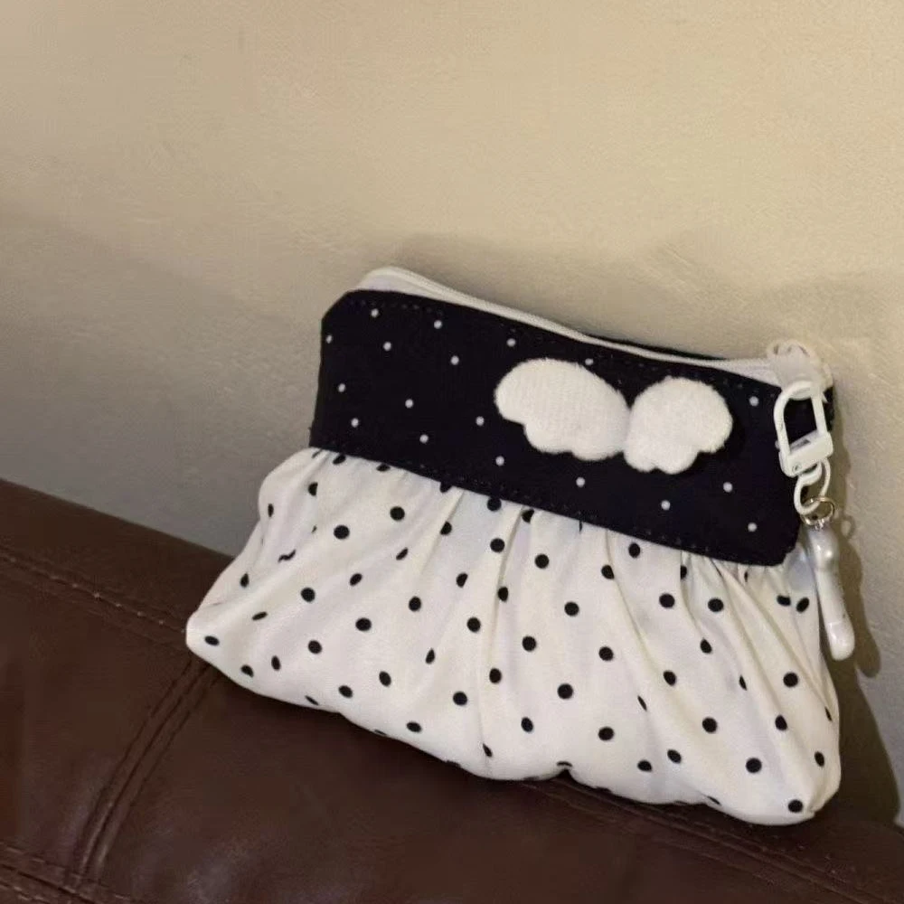 Kawaii Münzbörse Koreanische Polka-Dot-Aufbewahrungstasche Niedliche 3D-Flügel-Mini-Kartenhülle Tragbare Münzbörse Schlüsseltasche Kopfhörertasche Geschenk – Detail 8