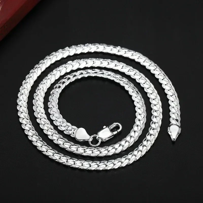 20-60cm 925 Sterling Silver Luxury Brand Design Noble Necklace Chain for Woman Men Fashion Wedding Engagement Jewelry