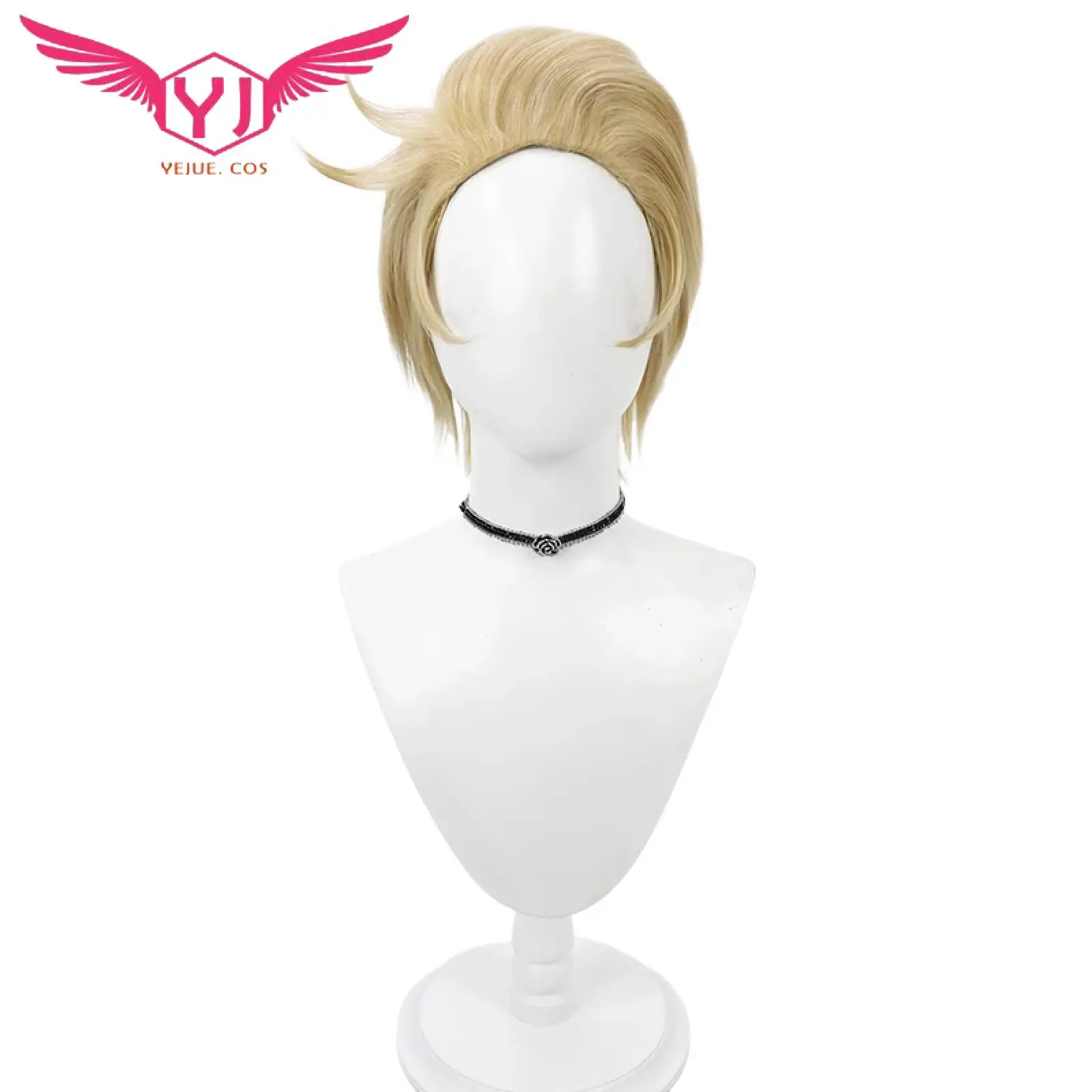 

Lucifer Morning Cosplay Wig Costume Yellow Short Heat Resistant Synthetic Hair for Women Men Halloween Party Prop Wigs Cap