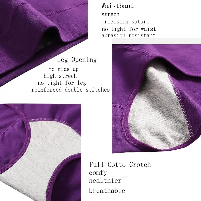 5 stks Vrouwen Periode Broek Mid-Hoge Taille Postpartum Ondergoed Lekvrij Menstruatie Katoenen Knickers