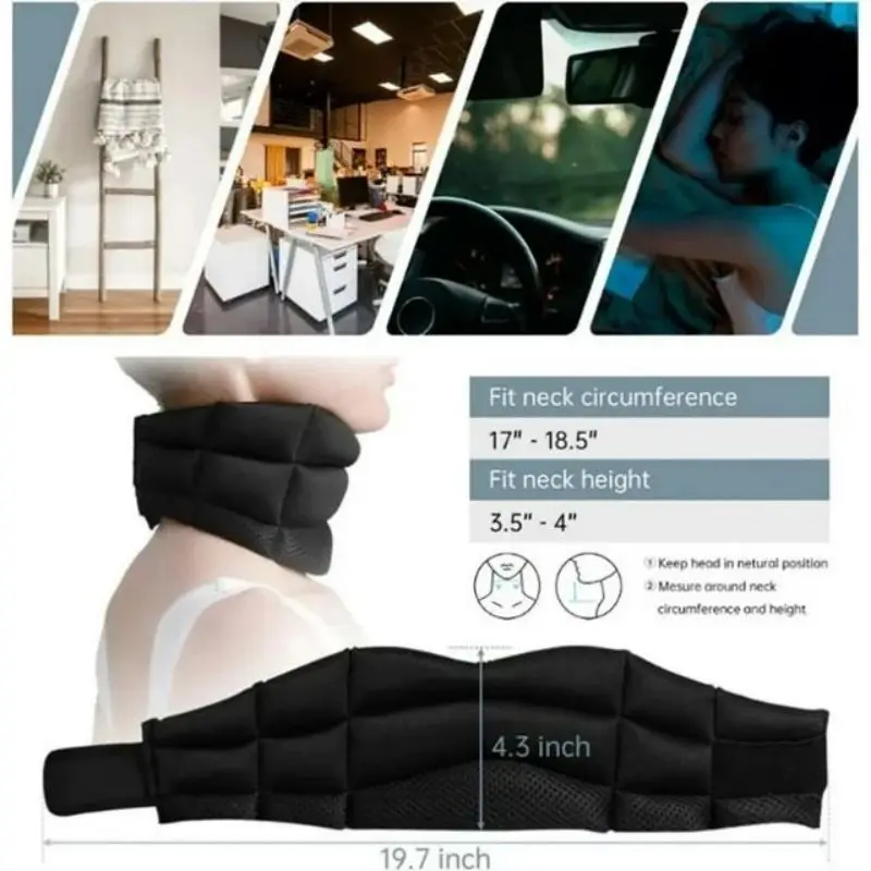 Support cervical pour le cou, collier cervical réglable, mousse douce et Durable pour soulager les douleurs cervicales, avion, voyage, sieste, santé