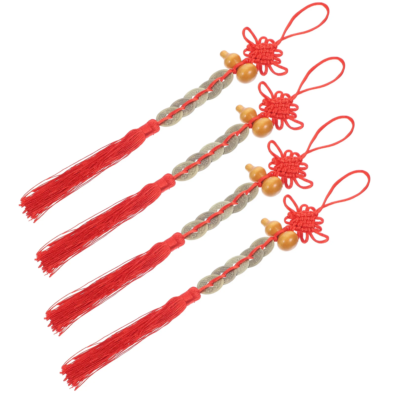 4 قطعة عقدة الصينية القرع شرابة الحلي محظوظ الثروة قلادة ديكور للمنزل سيارة مكتب السنة الجديدة مهرجان معلقة السحر