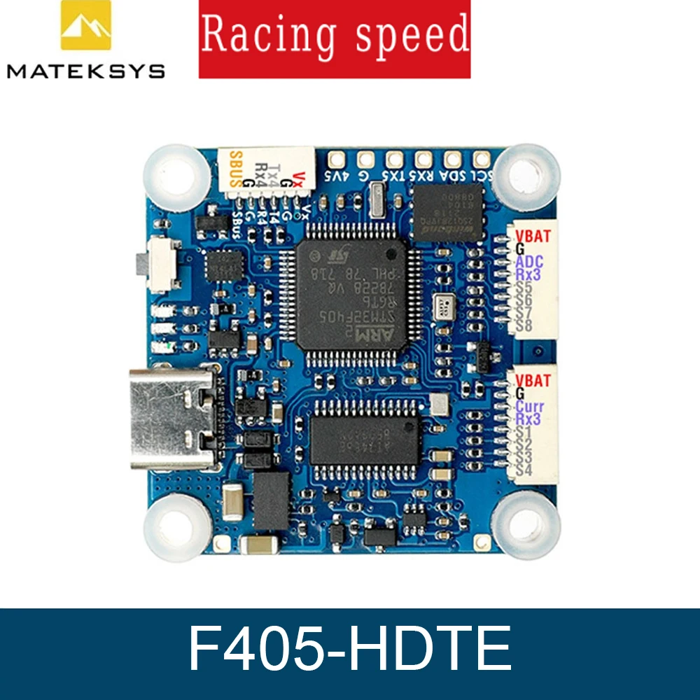 

MATEK F405-HDTE F4 Flight Controller STM32F405 Built-in Dual BEC OSD Blackbox 3~12S LiPo 30X30mm for FPV Drone instead F722-HD