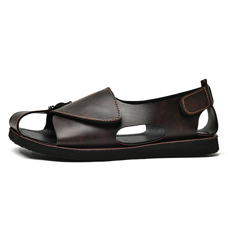 Men's Wide Width Adjustable Sandals,Bunion Swollen Feet Orthopedic Sandal,Microfiber Leather Casual Walking Shoe Plus Size 39-48
