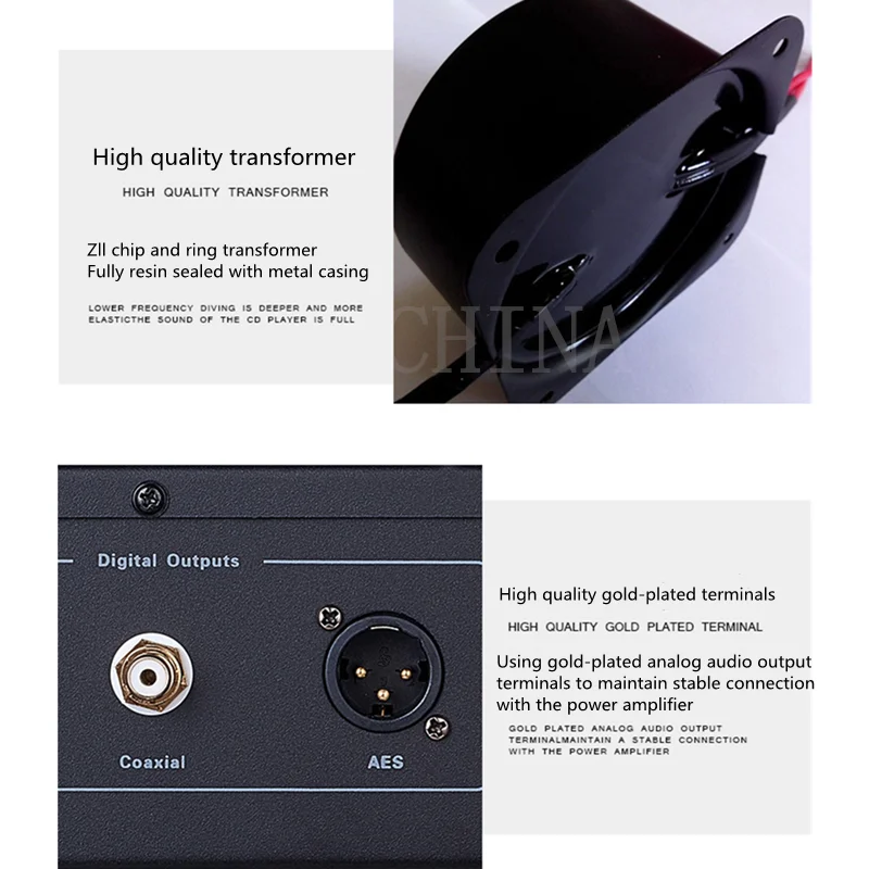 R-012 الموسيقى النقية MU20 المهنية CD فقط الرقمية الدوار نسخة مطورة AES محوري حلقة الإخراج البصرية محول