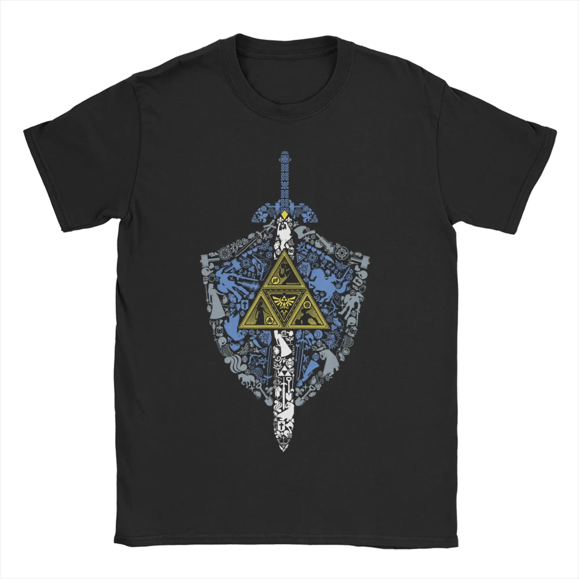 Funny Hylian Shield Element Icons Graphic Zeldas Legend T-Shirts Men Women Cotton T Shirt Short Sleeve Tee Shirt Party Clothes