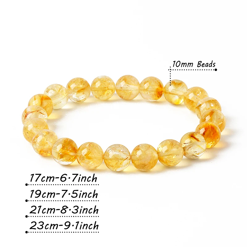 5A Citrine Stone of Wealth Bracelet Men Yellow Creastly Positive Energy Beads Bracelets for Women Energy Healing Jewelry Pulsera