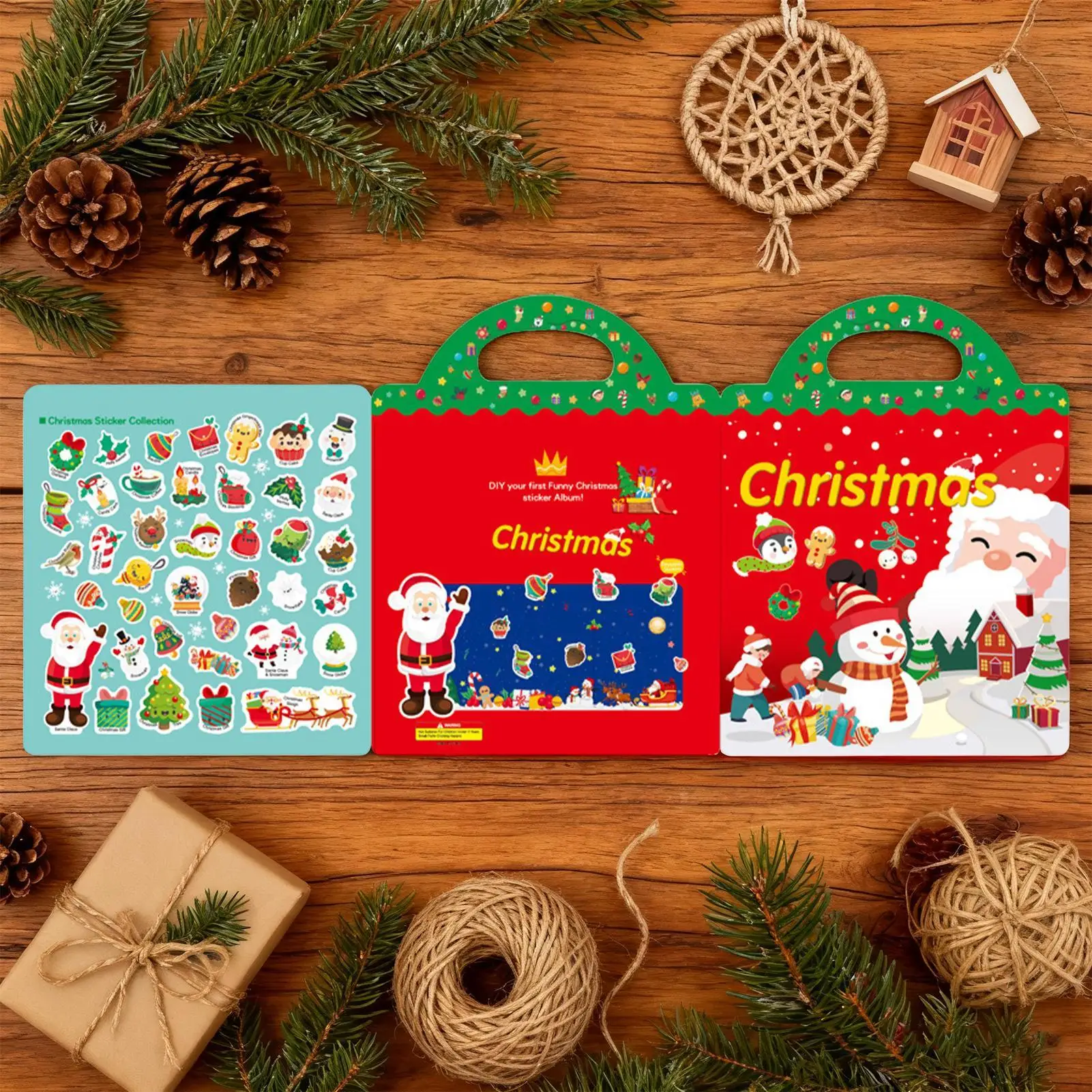 Livro de adesivos de natal, suprimentos para festas de fim de ano, livro de atividades para pré-escolar, creche, meninos, meninas, crianças pequenas
