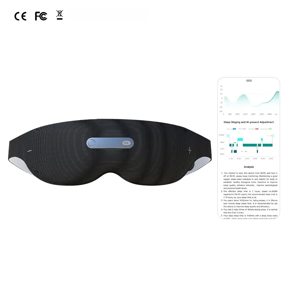 

AI 3d Smart Sleep Support EEG Sleeping Eye Mask Massage Equipment Sleep Aid Device Analyzer For Deep Sleep