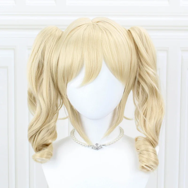 Barbara Genshin Impact Cosplay 40cm Christmas Blond Golden Wig Cosplay Anime Cosplay Heat Resistant Synthetic Wigs