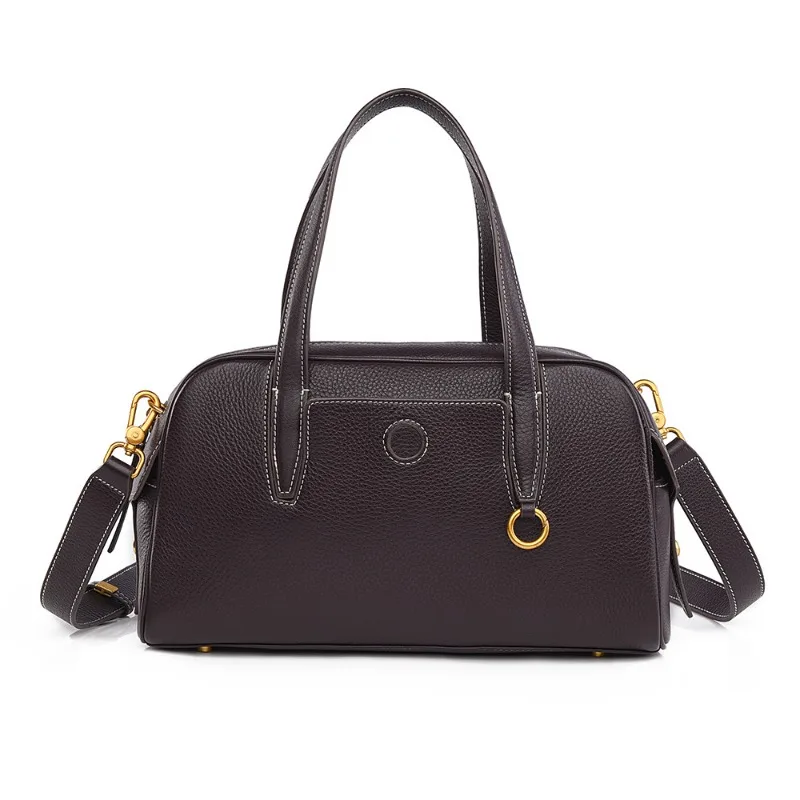 

Винтажная модная женская сумка для боулинга, простая сумка-тоут большой вместимости, повседневная рабочая сумка на плечо для поездок на работу, 2025