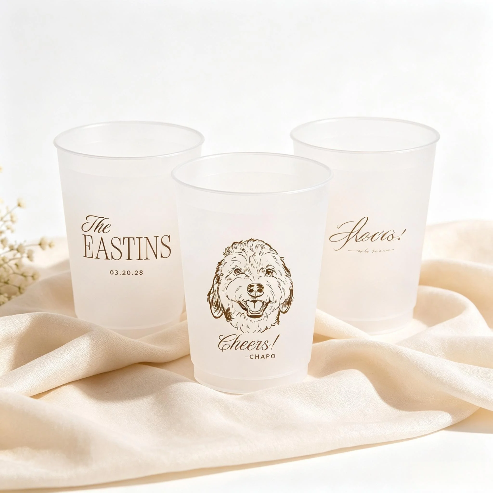 Pet Portrait Custom - Individuelle Hochzeits-Gastgeschenk-Becher | Personalisierte Mattierte Hochzeitsbecher