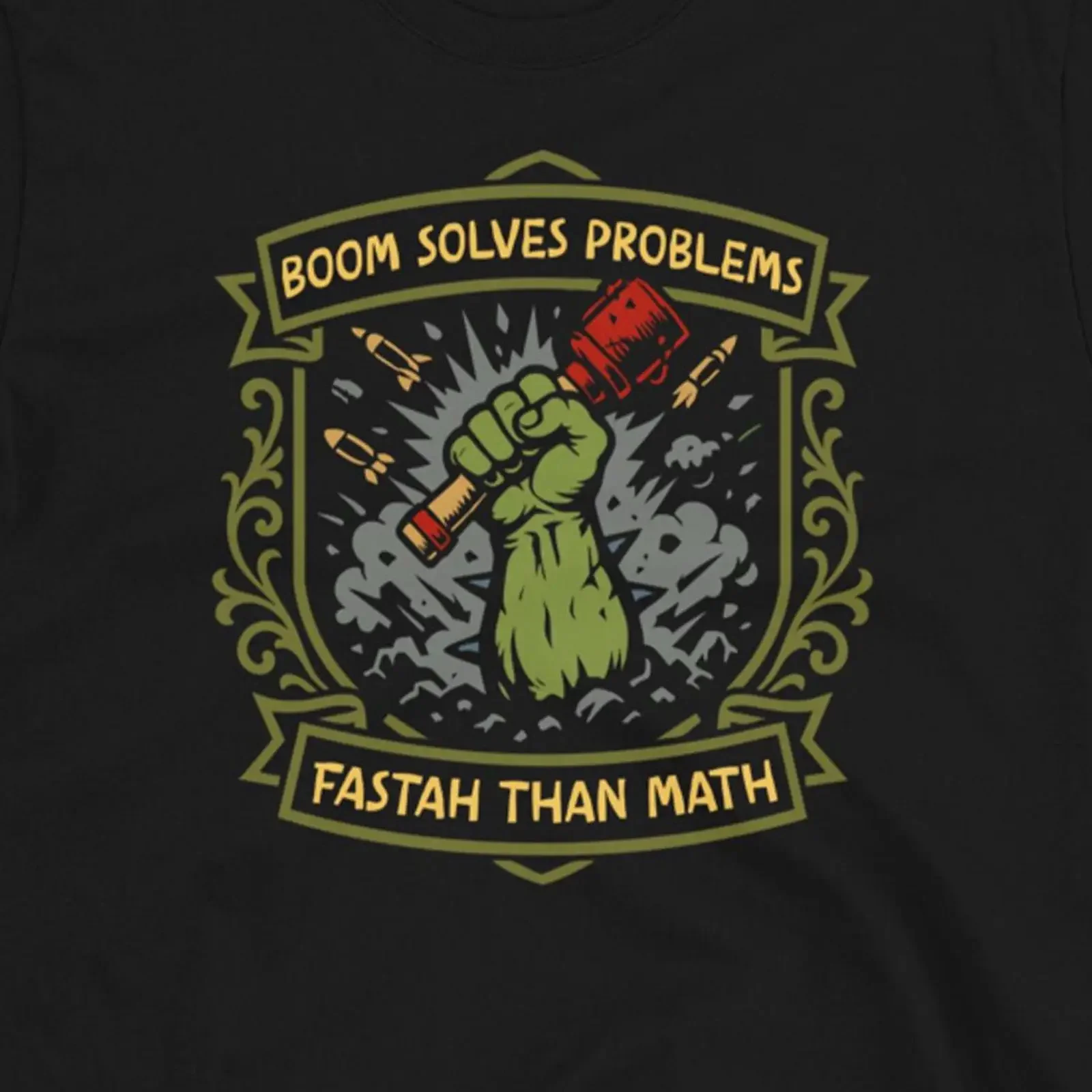 Boom Solves Problems Funny Wargaming T Shirt Grimdark Tabletop Gaming for Wargamers Miniature Painter  vintage Washed