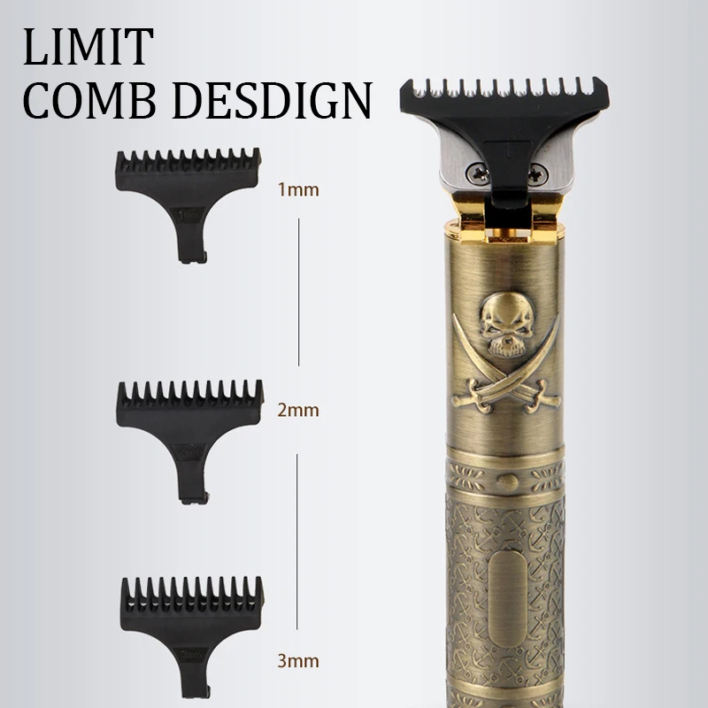 Kemei-男性用コードレスヘアトリマー,プロのヘアシェーバー,LCDディスプレイ,ハゲ,ヘアカット,0mm