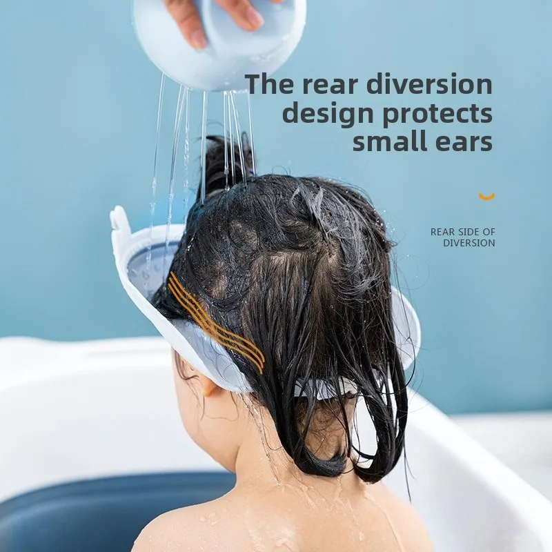 

Baby Shampoo Hat Kids Bath Cap Waterproof Silicone Hair Washing Shield for Infant Toddler Ear Eyes Protection Baby Shower Cap