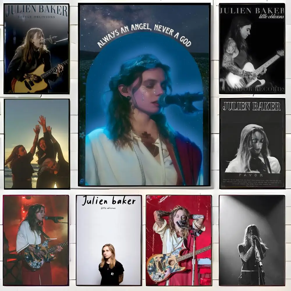 Emotional Authentic Singer American J-Julien Baker Poster Wall Art Print Poster Decorative Mural Home Decor Gift Unframed