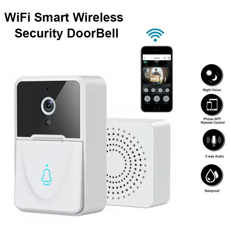 X3 Smart Video Doorbell Wireless Doorbell WiFi Remote Home Intercom Two-Way Voice Door Bell With IR Night Vision Security Cam