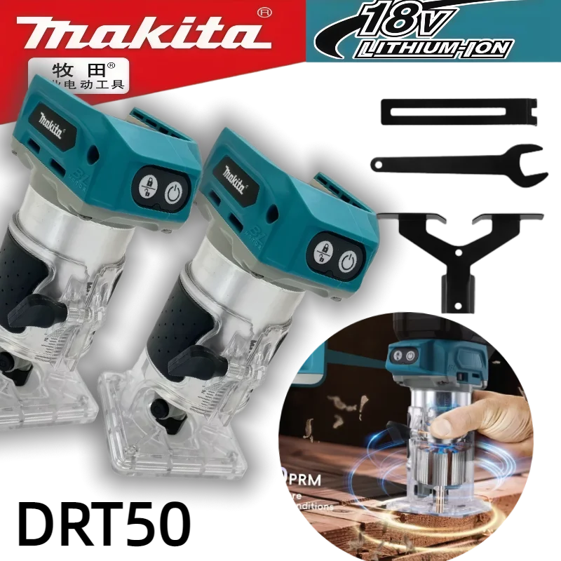 Original DRT50 Makita Cordless Trimmer Rechargeable Trimming Machine 18V Brushless Slotting Tool  Milling Woodwork Engraving