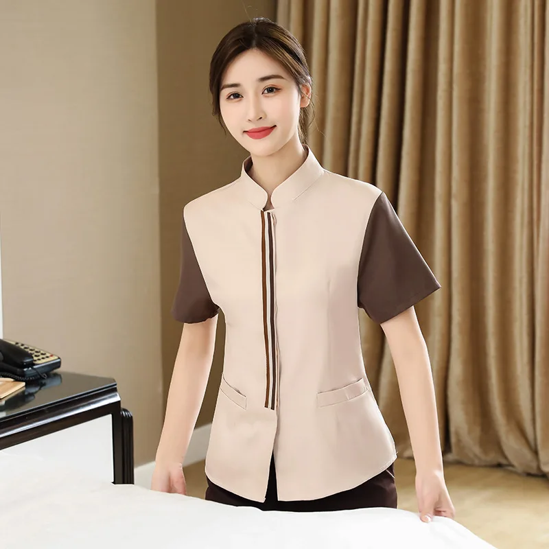 

Cleaning Service Uniform Short-Sleeved Summer Catering Property Cleaner Work Clothes Hotel Room Waiter Workwear