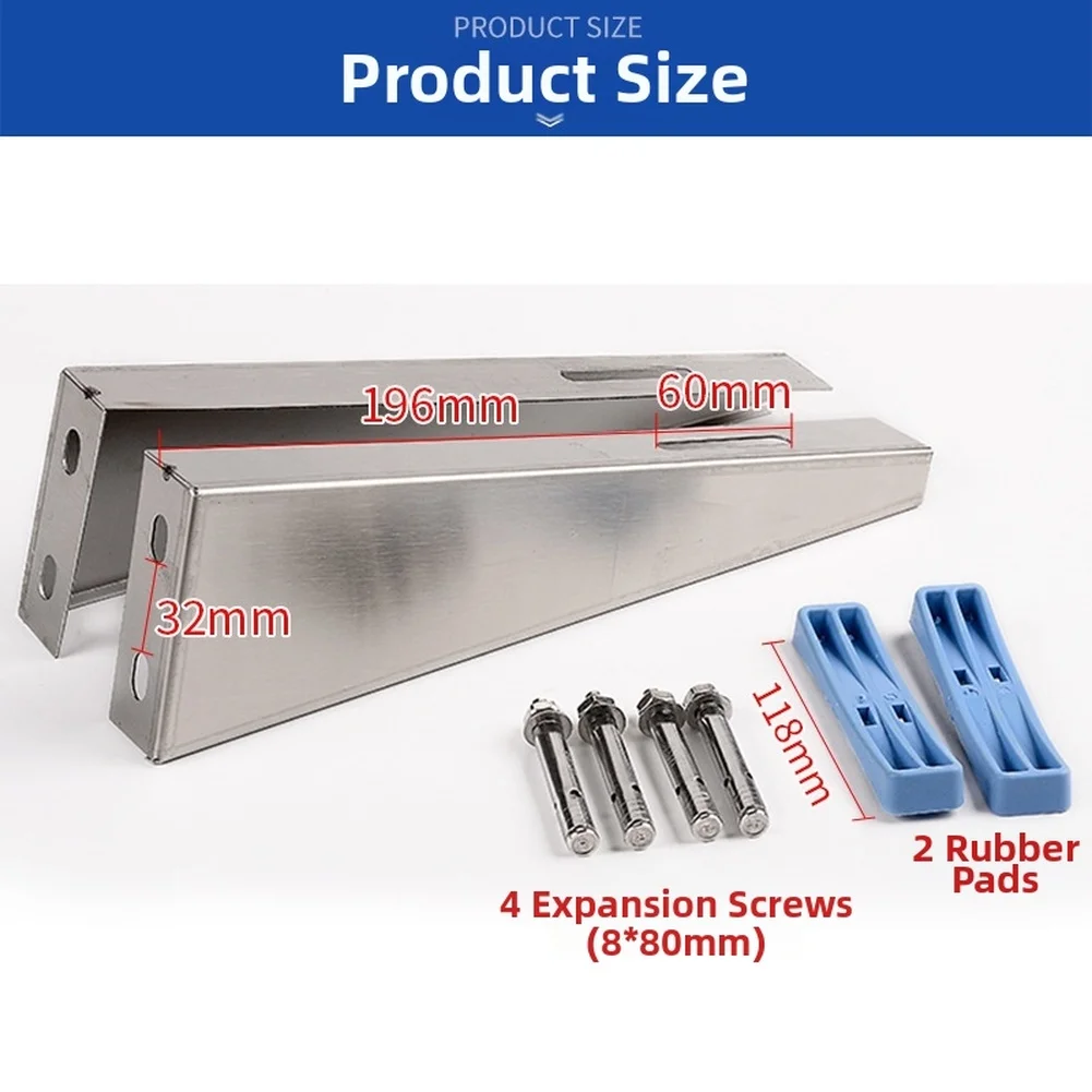 Wall Mount Stainless Steel Bracket for Electric Water Heater Under 100L Capacity 250kg Load Rating Brushed Finish