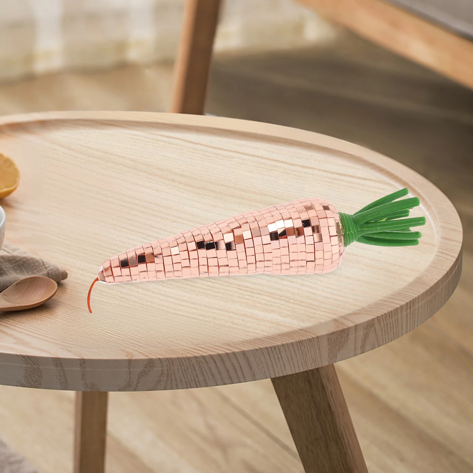 

1pc Carrot Ornament Glass Disco Decor Reflective Mirror Finish Home Decor Tabletop Artware Party Favors Bulk