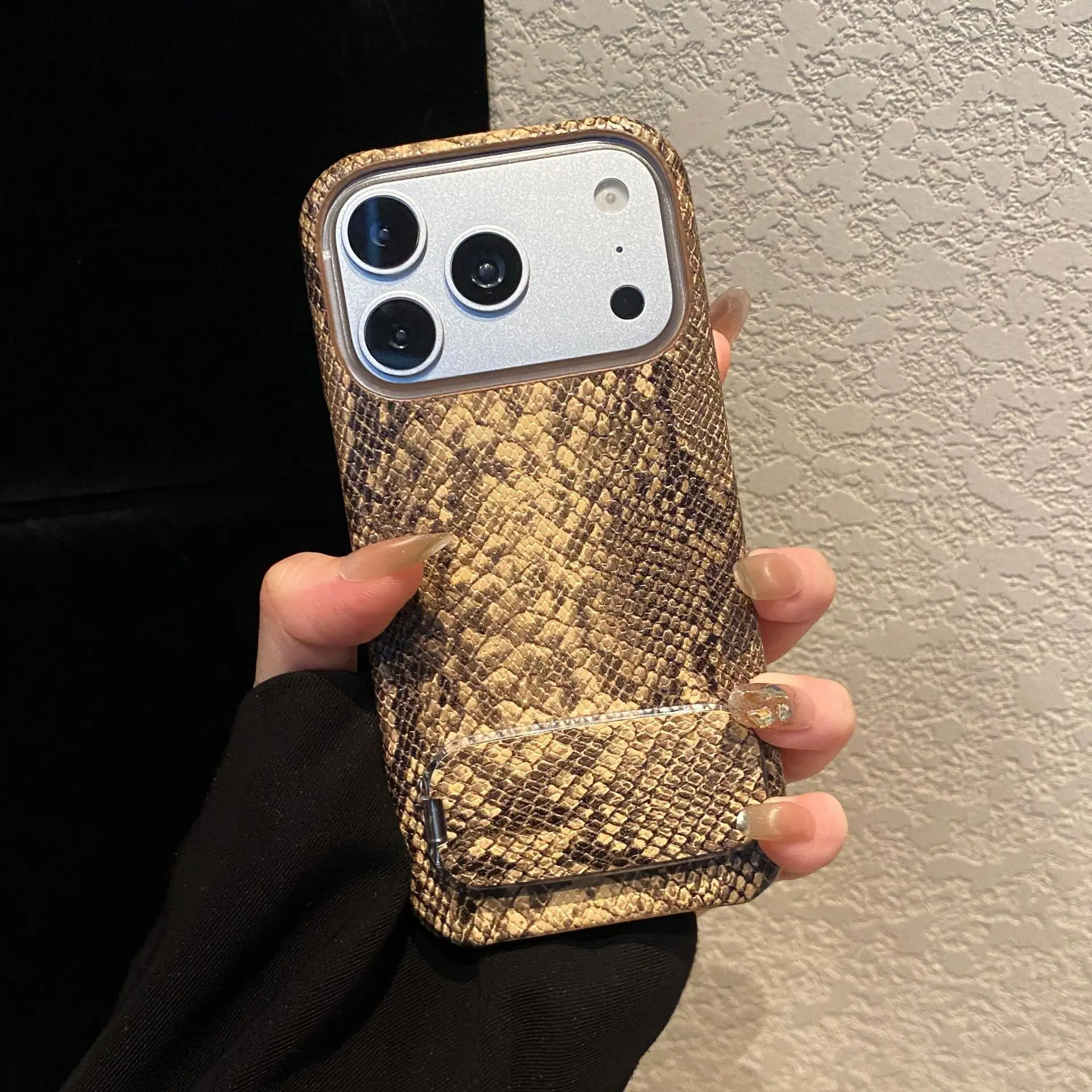 Wzór krokodyla Pasuje do etui na iPhone 17air, 16promax, przenośne lustro, 15pro z podstawką, 14plus półetui, 13 osłona ochronna — zdjęcie produktu 3