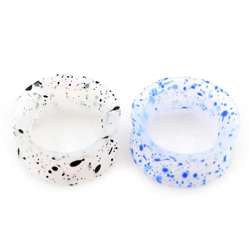 2pcs 3mm-25mm Spot Line Silicone Flexible Flared Flesh Ear Plug Tunnel Expander Stretcher Gauge Earring Piercing Jewelry