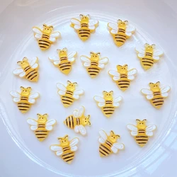 40Pcs New Cute Mixed Mini Little Bee Resin Figurine Crafts Flatback Cabochon Ornament Jewelry Making Hairwear Accessories